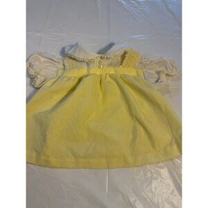 Vintage Girls Yellow Dress Lace Ruffle Sleeves 1960s Infant Size 3m 3 Months
